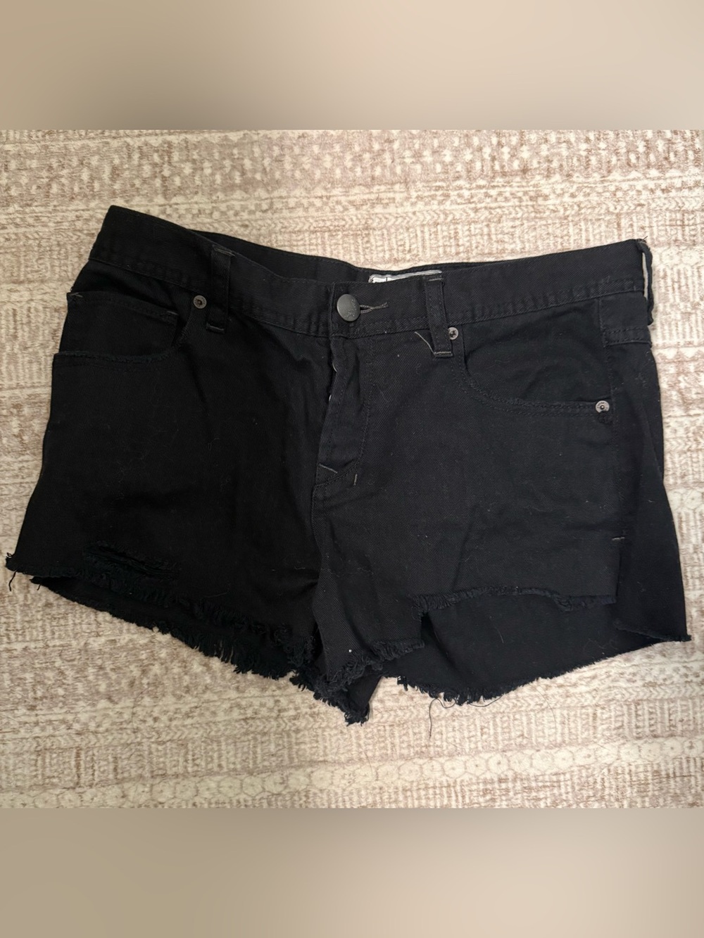 Free People Black Denim Shorts
